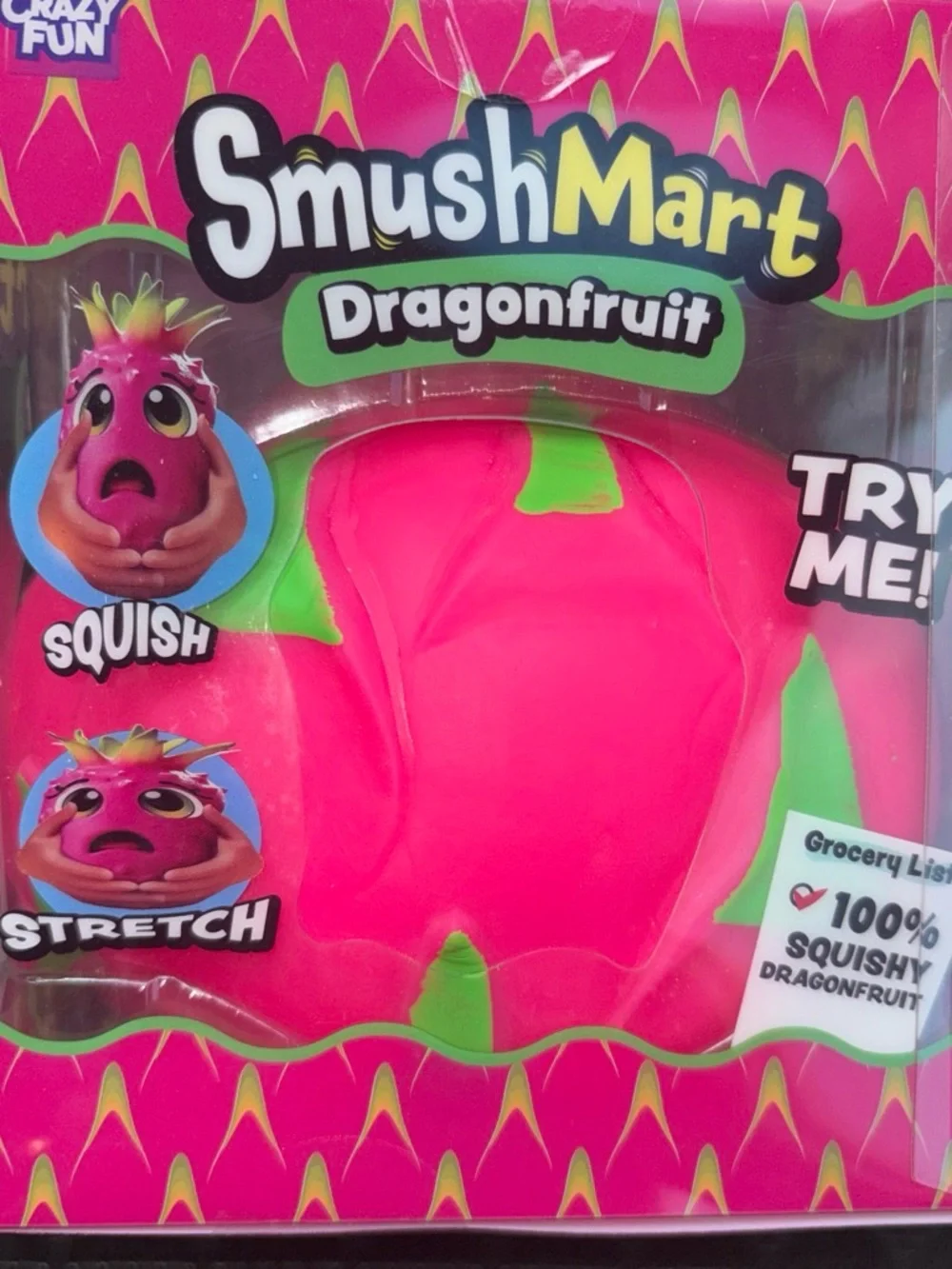 SmushMart Dragonfruit Squishy Toy - Bright Pink & Green